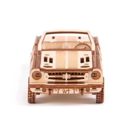Mechanical 3D puzzle made of wood "Cabriolet"-5