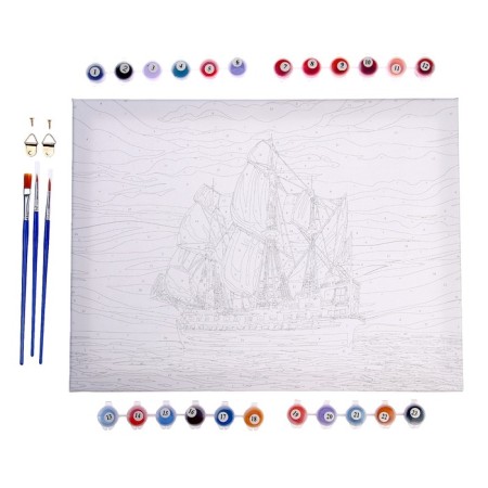 Picture on numbers on a canvas with a subframe "Ship", 30x40 cm-4