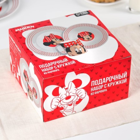 Set of dishes, 3 objects: plate Ø 16.5 cm, bowl Ø 14 cm, mug 250 ml, Minnie, Minnie Mouse-1