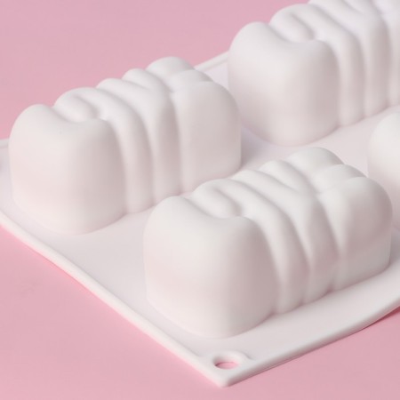 Form for mousse desserts and baking are “Love”, 29.5 × 17 × 3.5 cm, 6 cells (8 × 5 cm), white color-2