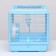 A cage for rodents with a plastic fortification of 47 x 30 x 32 cm, blue