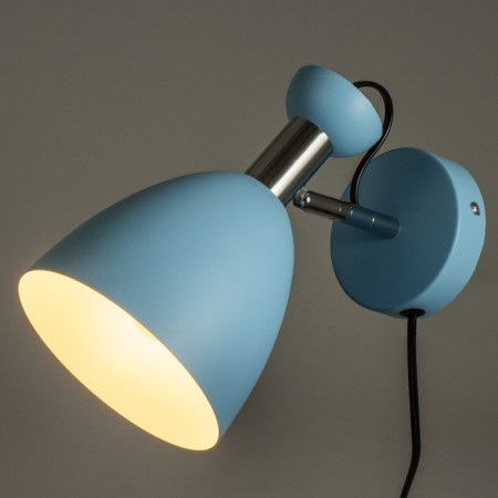Sconces with a switch on the wire "Claudia" E27 40W blue 28x15x20cm-3