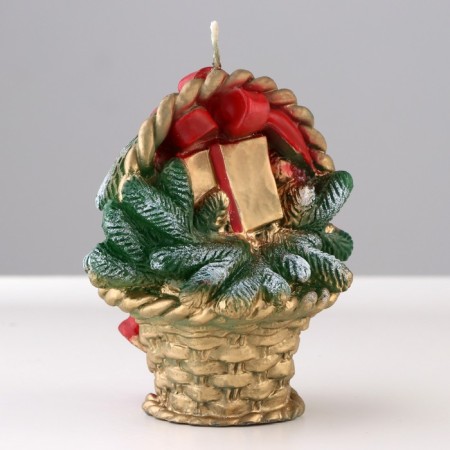 Decorative candle "Christmas gift", 8x10.5x10.5 cm-3