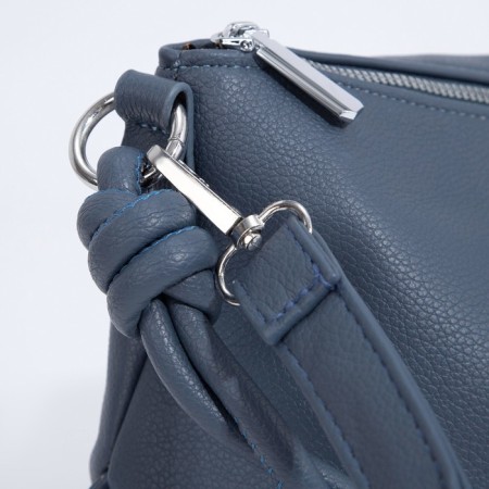 Bag Cross-Bodi with a zipper, blue color-4