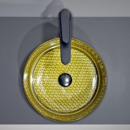 Comforty GL05 pad, round, glass, gold color-3