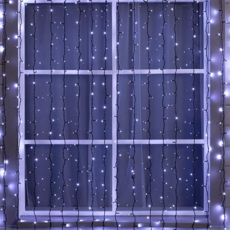 Garland "Curtain" 2 × 3 m, IP44, UMS, dark thread, 760 SMD-LED, white glow, 220 V