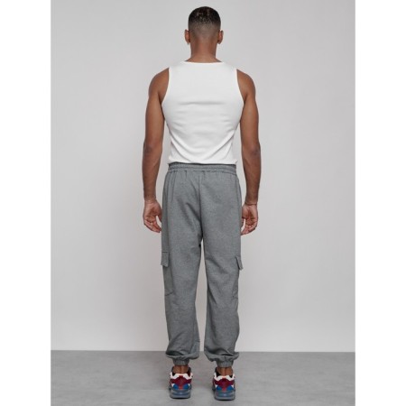 Joggers male, size 52, gray color-8