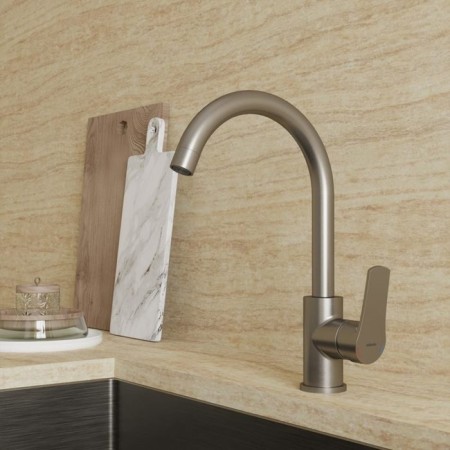 MILARDO MILARDO MELNJ05 kitchen mixer, pour 182 mm, color satin-1