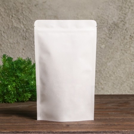 Zip-Lock package Kraft, white, with a rectangular window of 20 x 30 cm-2