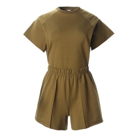 Female set (T-shirt, shorts) minku: casual collection color Khaki, rn 42-8