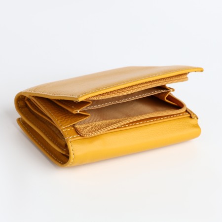 Women's wallet on magnet, yellow color-2