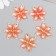 Decor for creativity plastic "Crystal flower" red 3x3 cm