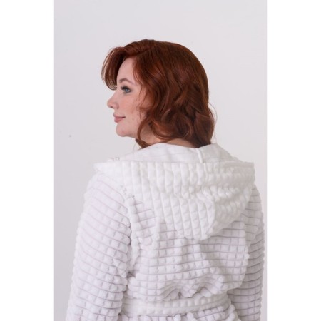 Women's bathrobe, size 56, white color-3