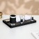 Table set 4V1 with a business card holder, black tree