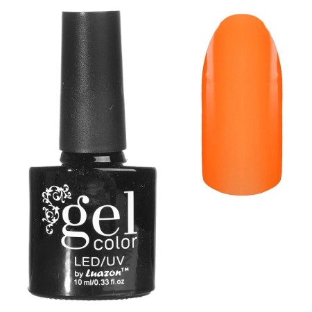 Nail gel polish, shines in the dark, three-phase LED/UV, 10ml, color 02 orange neon
