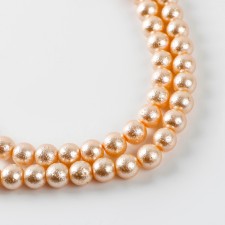 Glass beads, set 78 pcs., Size 1 pc. - 10 mm, beige color