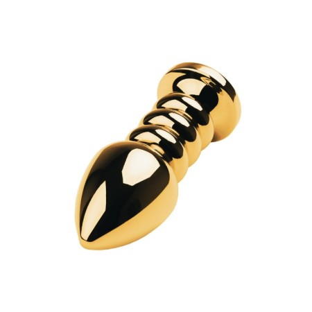 Anal plug Metal by Toyfa, golden, ruby, 10.5 cm, d = 4 cm-1