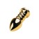Anal plug Metal by Toyfa, golden, ruby, 10.5 cm, d = 4 cm
