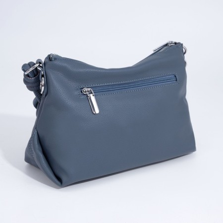 Bag Cross-Bodi with a zipper, blue color-1