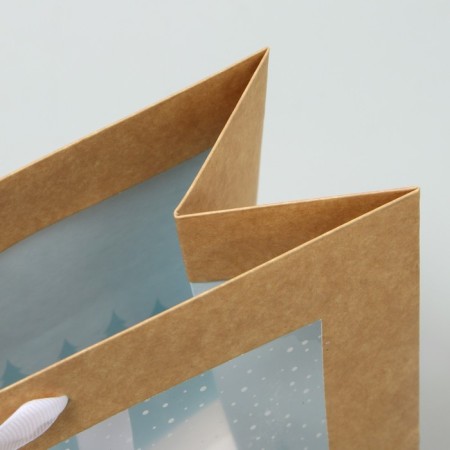 Craft Plaft with a plastic window "Gift", 31 x 26 x 11 cm, New Year-3