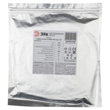 LED tape era, 5 m, IP65, SMD5050, 60 LED/m, 14.4 W/m, 12 V, glow of white-2