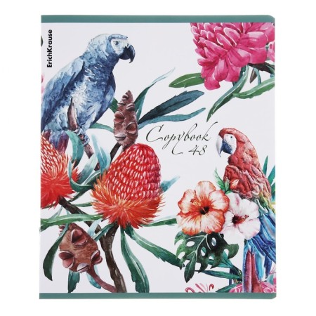 Notebook of 48 sheets in the Erichkrause “Tropical Birds”, matte lamination, an offset block 100%, mix-6