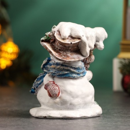 Snowman "Snowman with a candle" 12cm-3
