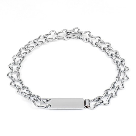 Collar - a noose with a sign for engraving, weaved, 60 cm, wire thickness 3 mm-1