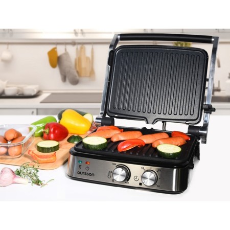 Electric grill Oursson EG2035S/BL, 2000 W, anti -stick coating, black