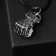 Unisex “Fist” pendant, black silver color on a black lace, 60 cm