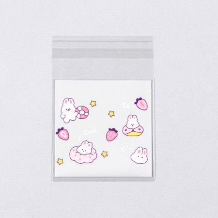 BOPP package with sticky tape, "Korean style", 7*7+3cm mix-2
