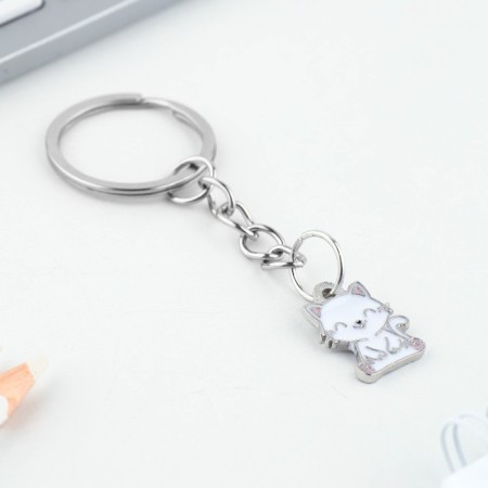 A keychain for children, metal "cat", 7.2 x 1.6 cm-2