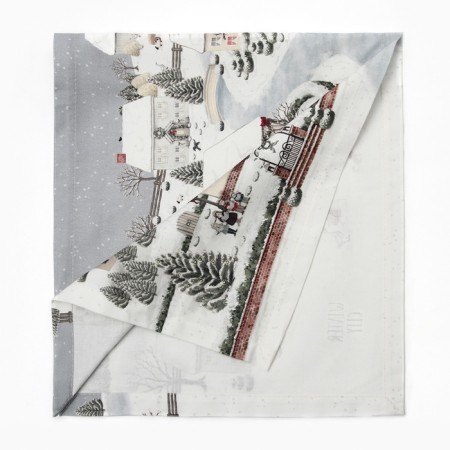 New Year. Driving Ethel "Winter village" 30x70 cm, 100% hl, sarzha 190 g/m2-5