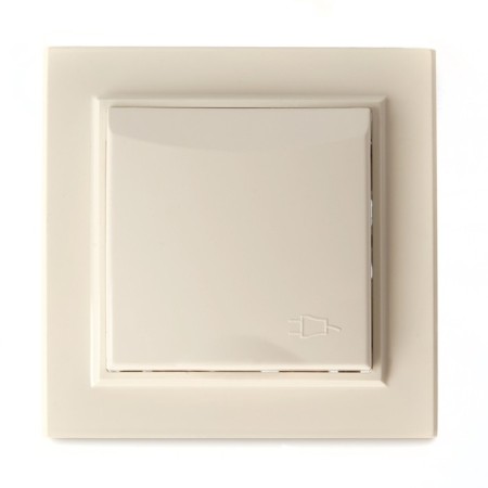 1-seater s/s outlet with a lid, Stekker series Erna, PST16-9012-02, ivory-1