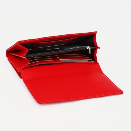 Women's wallet on magnets, red color-3