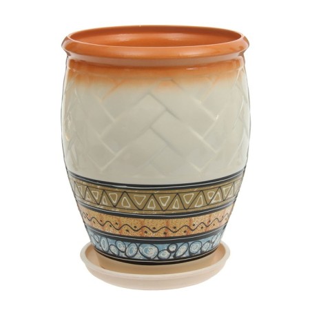 Flower pot "Ficus 2" Mosaic white mix 12l-5