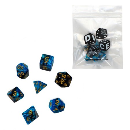 A set of cubes for D&D (Dungeons and Dragons, DND) "Game. Sapphire", Series: D&D, 7 pcs