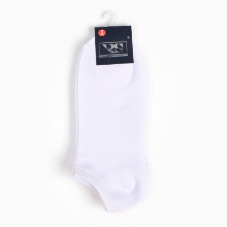 A set of men's socks (3 pairs) shortened, white color, size 40-44-4