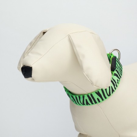 Collar with backlight tiger 3 glow modes Size S, Osh 22-40 x 2.5 cm Green-2