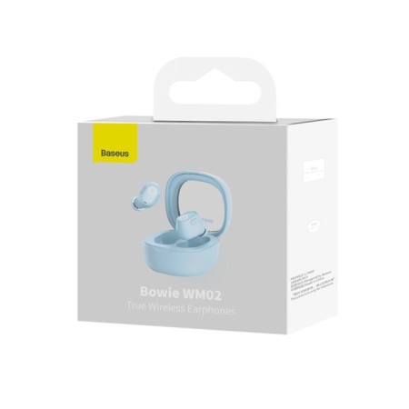 Wireless headphones Baseus WM02, TWS, vacuum, BT5.3, 40/300 mAh, microphone, blue-9