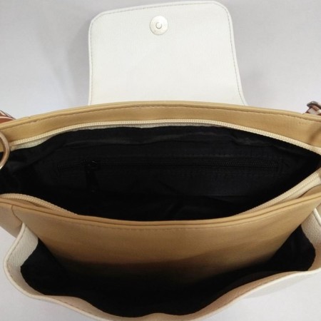 Women's bag Barcelona caramel-white with a sling-4
