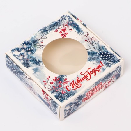 Gift box team with the window "Make desire", 10 x 10 x 3 cm-2