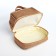 Cosmetic bag, 2 parts on zippers, beige color