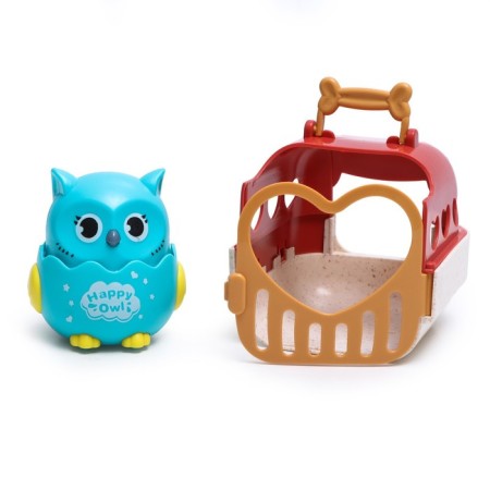 Inertial “owl” toy, in carrying, moves from pressing, color mix-9