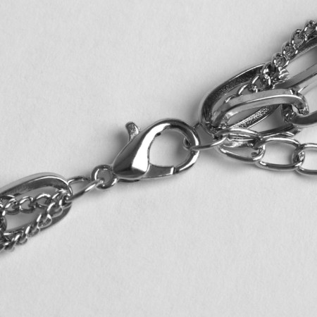 Piece "chain" razor, cross, bead, color silver, 50 cm-1