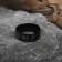 Ring "Valhalla" with runes, black and white color, 16 size