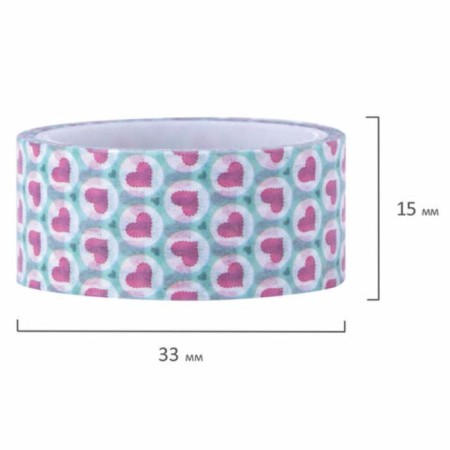 Adhesive Washi-tanks for the decor "heart", 15 mm x 3 m (set 7 pcs) rice paper-4