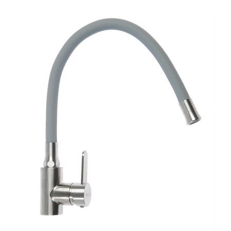 Accoona A48104T kitchen mixer, single -leaf, with nut, stainless steel, gray/satin-1