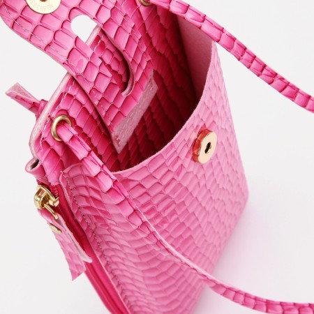 Baby bag on magnet, long belt, pink color-2
