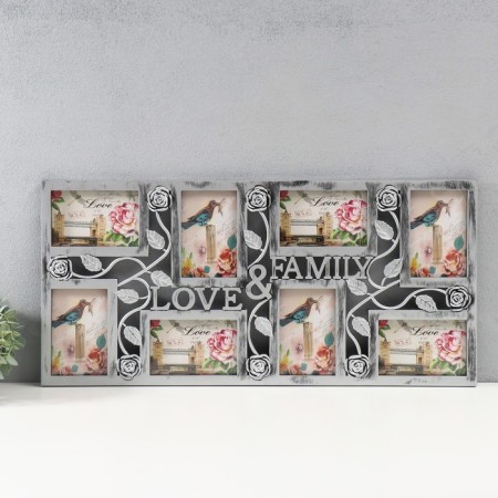 Multipher "Love & Family" in 8 photos 10x15 cm, plastic, col. silver